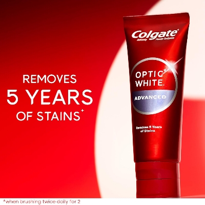 Picture of Colgate Optic White Advanced Hydrogen Peroxide Toothpaste 90gm (USA), Teeth Whitening Toothpaste Pack Enamel-Safe Formula Helps Remove Tea 1 Pack (Made In USA)