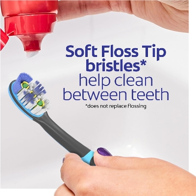 Picture of Colgate Total Advanced 360 Floss Tip Sonic Battery Powered Toothbrush | Pack of 2 | USA