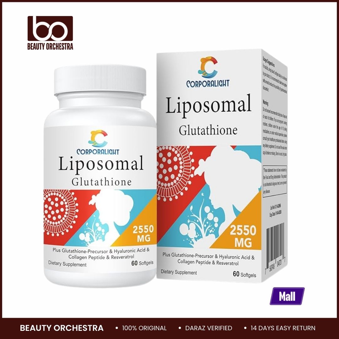 Picture of Corporalight Liposomal Glutathione 2550 MG, Made in USA, Master Antioxidant for Aging Defense, Immune System, Gluten Free & Non-GMO, 60 Softgels