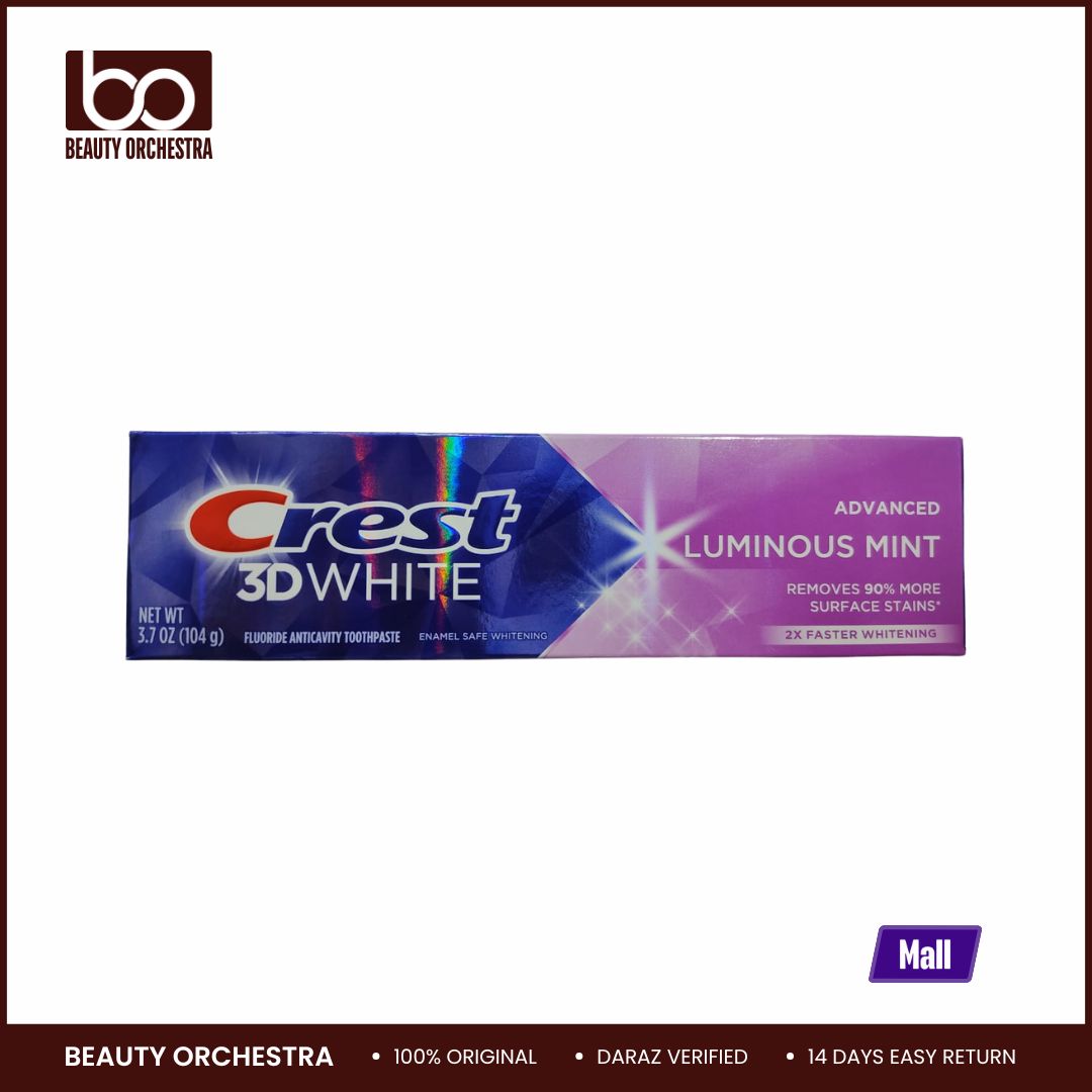 Picture of Crest 3D White Advanced Luminous Mint Teeth Whitening Toothpaste Crest Toothpaste 104g