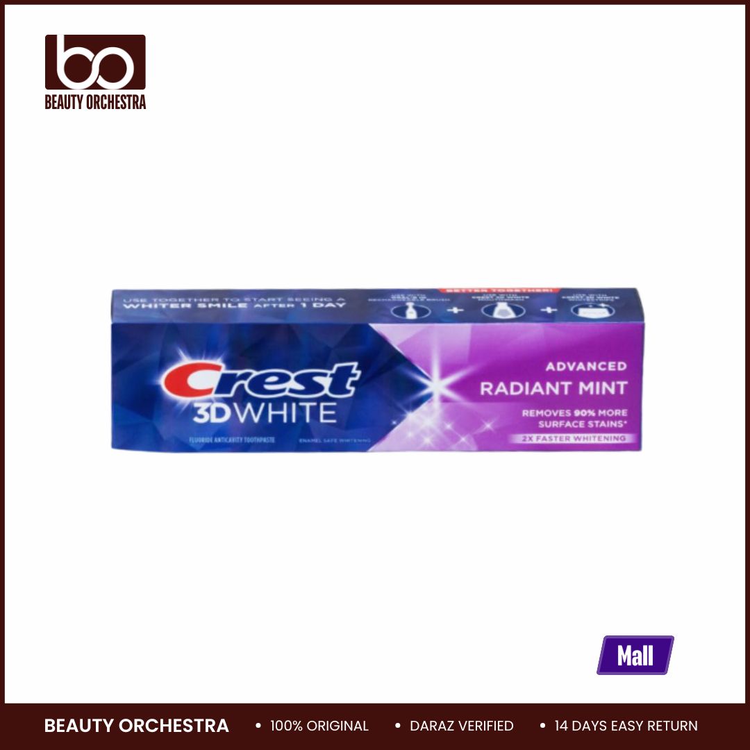 Picture of Crest 3D White Advanced Luminous Mint Teeth Whitening Toothpaste Crest Toothpaste 3.7 oz 104g (USA)