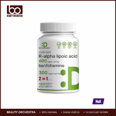 Picture of DEAL SUPPLEMENT R Alpha Lipoic Acid 600mg with Benfotiamine 300mg Per Serving 120 Veggie Capsules
