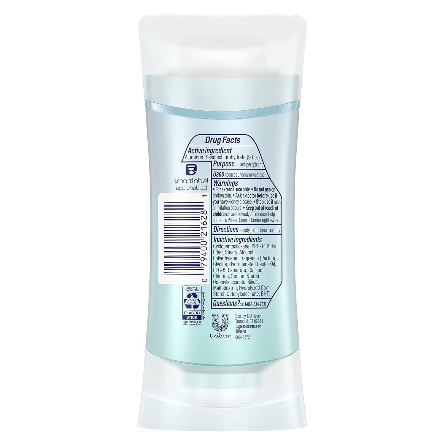 Picture of Degree Antiperspirant for Women and Men Protects from Deodorant Stains Pure Clean Deodorant for Women and Men 2.6 oz