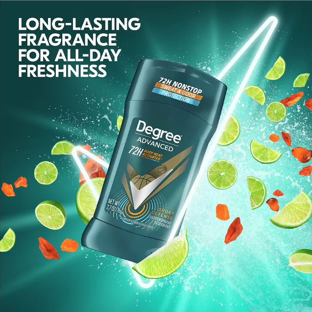 Picture of Degree Men Advanced 72H Body Heat Activated Sport Defense Antiperspirant Deodorant 2.7 oz - 76 g