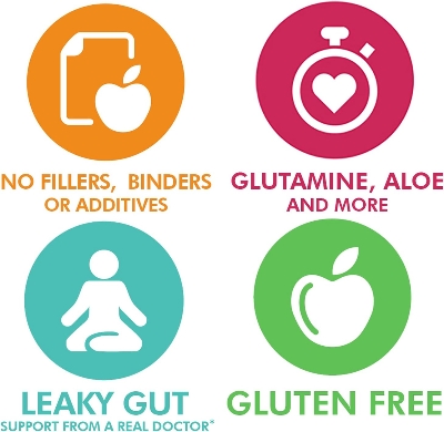 Picture of Doctor Danielle Gut Assist - Leaky Gut Repair Supplement Powder - Glutamine, Arabinogalactan, Licorice Root - Supports IBS, Heartburn, Bloating, Gas, Constipation - 224 g