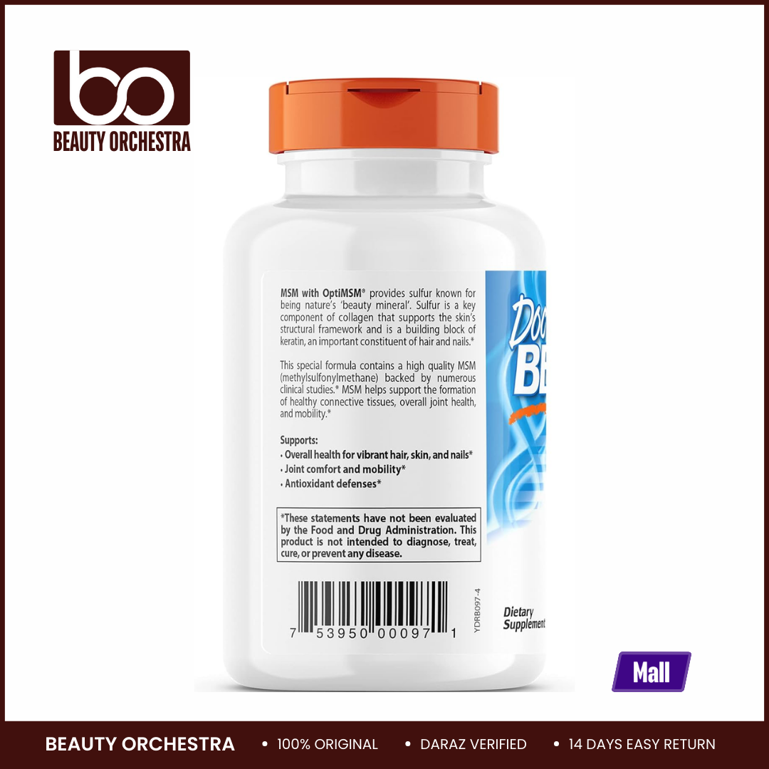 Picture of Doctor’s Best MSM with OptiMSM – 120 Tablets