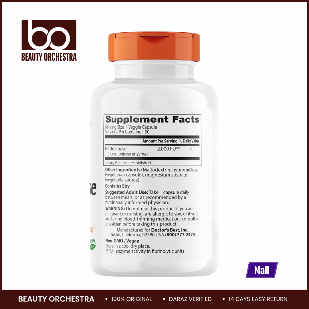 Picture of Doctor’s Best Nattokinase 2000 FU - 90 Veggie Caps