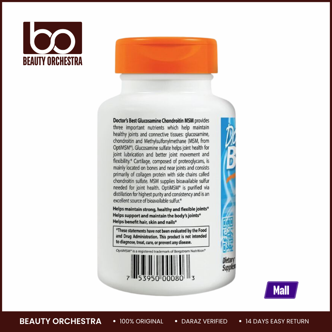 Picture of Doctor's Best Glucosamine Chondroitin MSM - 120 Capsules