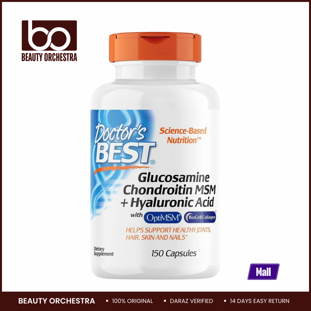 Picture of Doctor's Best Glucosamine Chondroitin MSM + Hyaluronic Acid - 150 Veggie Capsules
