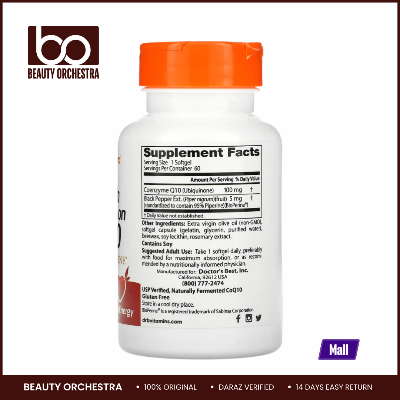 Picture of Doctor's Best High Absorption CoQ10 With BioPerine 100mg - 60 Softgels