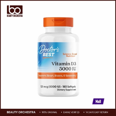 Picture of Doctor's Best Vitamin D3 5000IU 125 mcg 180 Softgels