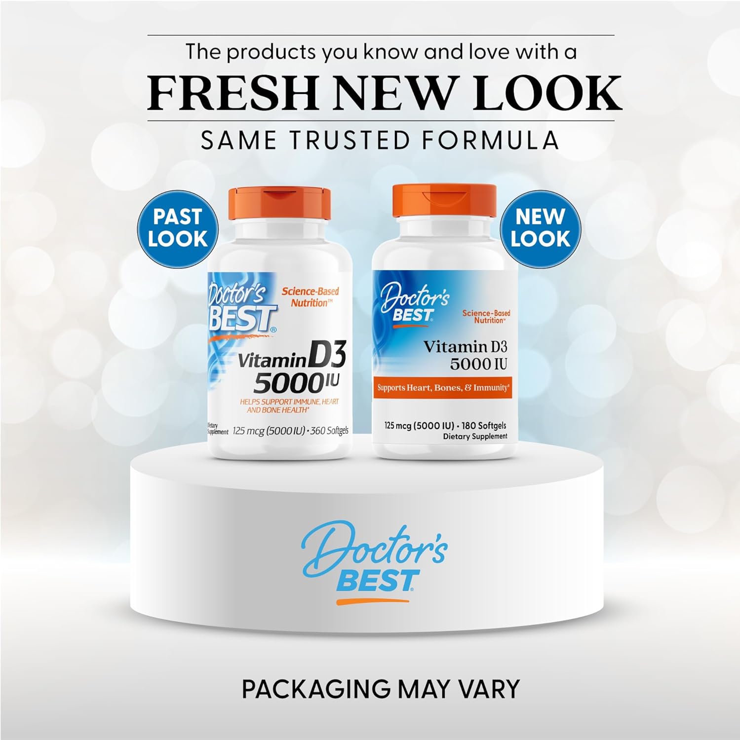 Picture of Doctor's Best Vitamin D3 5000IU 125 mcg 180 Softgels