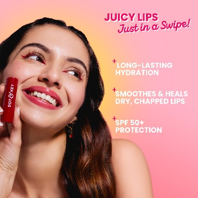 Picture of Dot & Key Barrier Repair Hydrating Lip Balm SPF 50 Cherry Crimson Repairs Damaged Lip Barrier High Tinted 4.5 gm