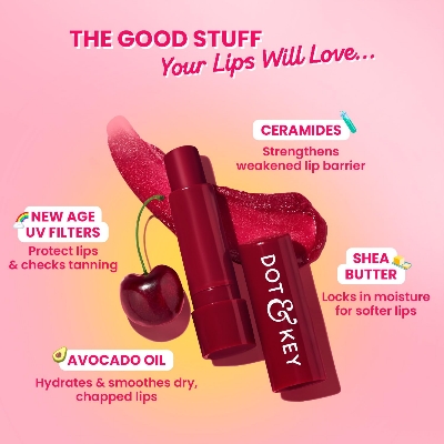 Picture of Dot & Key Barrier Repair Hydrating Lip Balm SPF 50 Cherry Crimson Repairs Damaged Lip Barrier High Tinted 4.5 gm