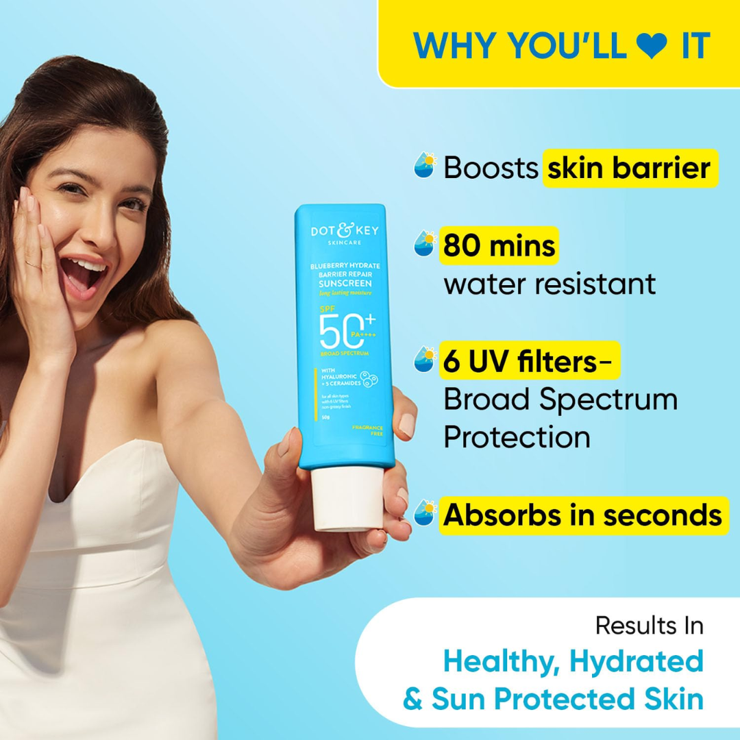 Picture of Dot & Key Blueberry Hydrate Barrier Repair Sunscreen SPF 50+ PA++++ - 80g