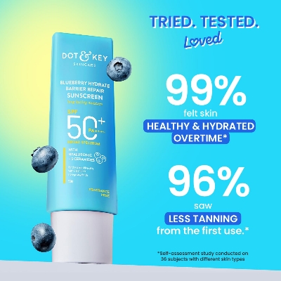 Picture of Dot & Key Blueberry Hydrate Barrier Repair Sunscreen Spf 50+, Pa++++|For Dry Sensitive Skin 50G