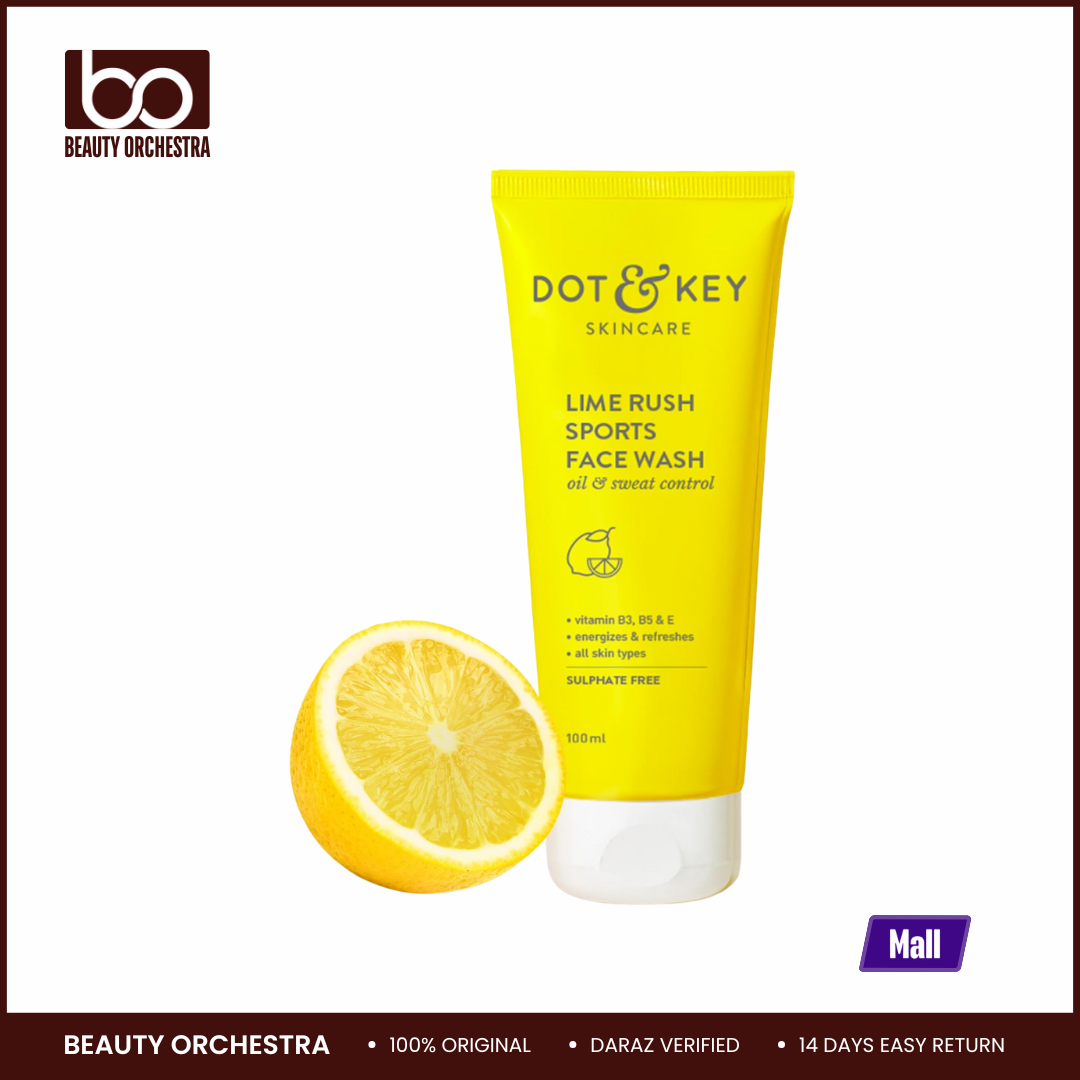 Picture of DOT & KEY Lime Rush Sports Face Wash Deep Cleans Oil, Sweat & Dirt For Refreshingly Clean & Oil Free Skin For All Skin Types- 100Ml