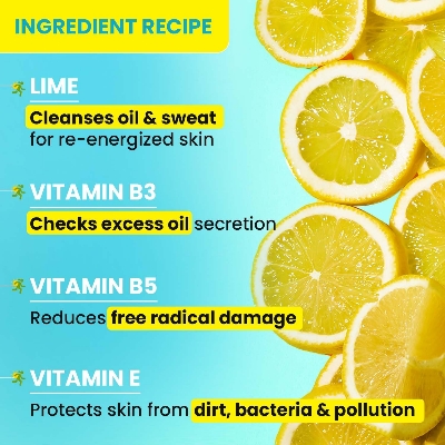 Picture of DOT & KEY Lime Rush Sports Face Wash Deep Cleans Oil, Sweat & Dirt For Refreshingly Clean & Oil Free Skin For All Skin Types- 100Ml