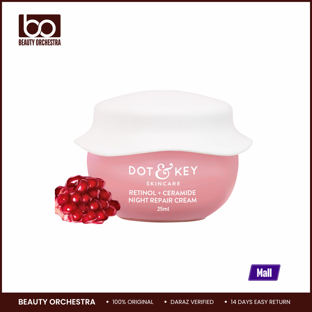 Picture of Dot & Key Night Reset Retinol + Ceramide Night Cream Anti Aging Cream For Women & Men Reduces Fine Lines & Wrinkles Oil Free & Non Sticky Moisturizer 25ml