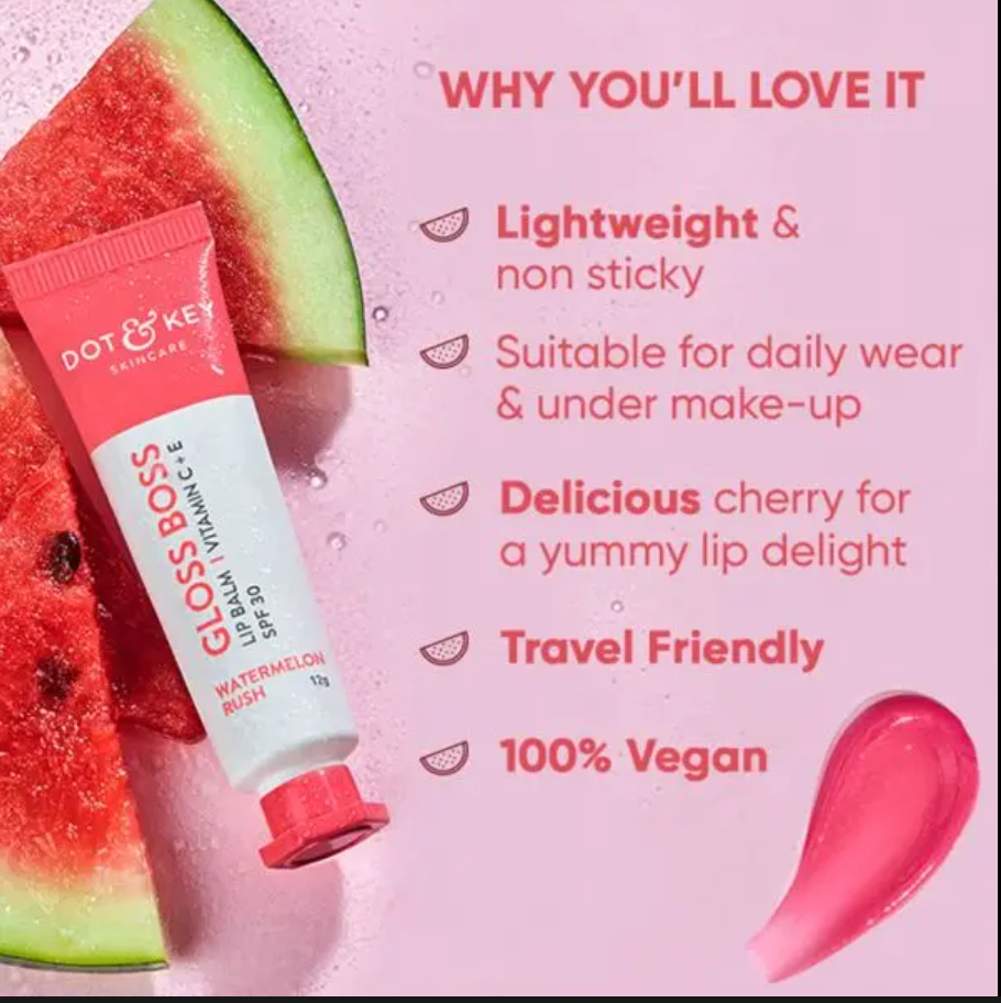 Picture of Dot & Key Watermelon Rush Lip Balm SPF30 with Vitamin C & E - 12g