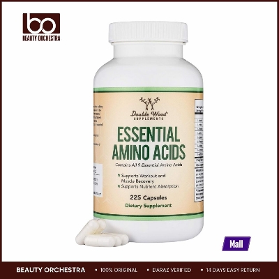 Picture of Double Wood Essential Amino Acids - 1 Gram Per Serving Powder Blend of All 9 Essential Aminos (EAA) and All Branched-Chain Aminos (BCAAs) (Leucine Isoleucine Valine) 225 Capsules Gluten Free by Double Wood