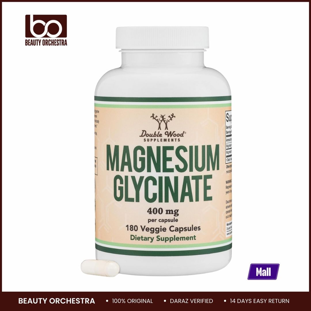 Picture of Double Wood Supplements Magnesium Glycinate 400mg 180 Capsules High Absorption Magnesium