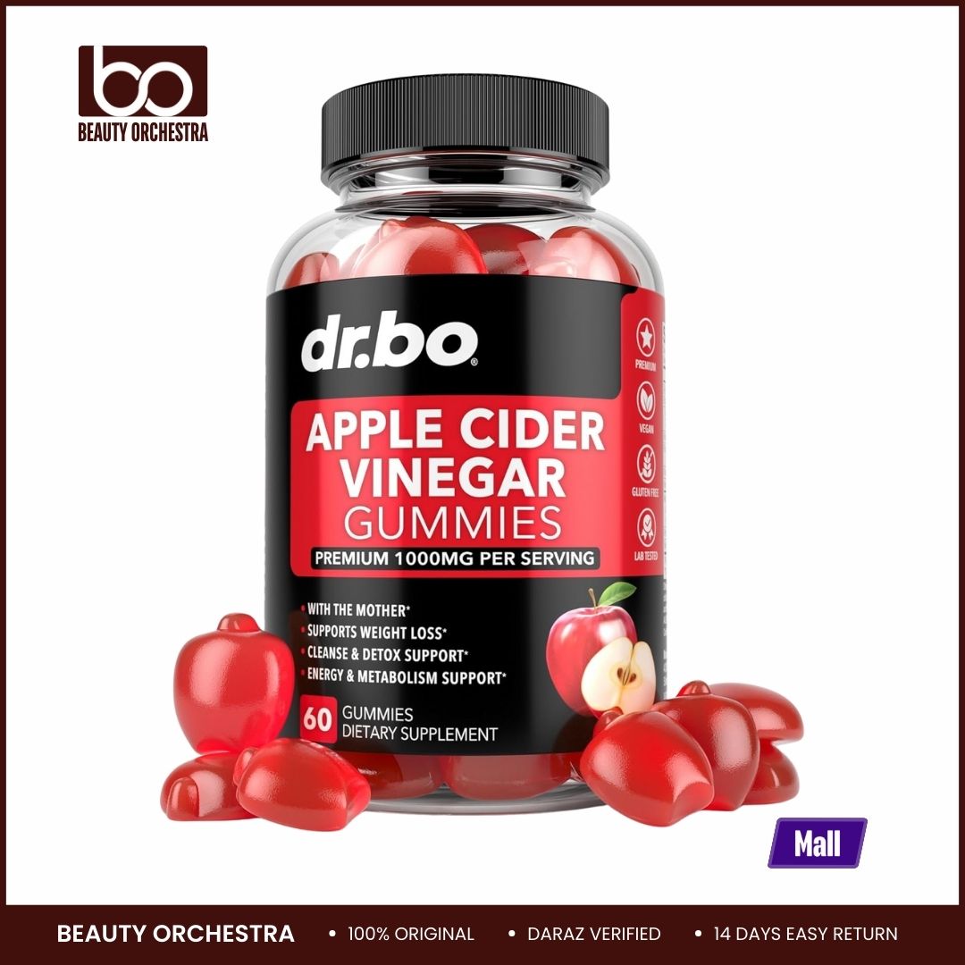 Picture of Dr Bo Apple Cider Vinegar Gummies - Natural Support for Advanced Weight Loss Detox Cleansing Digestion Plus Gut Health - ACV Gummies Supplements with 1000MG Apple Cider Vinegar Gummy with The Mother