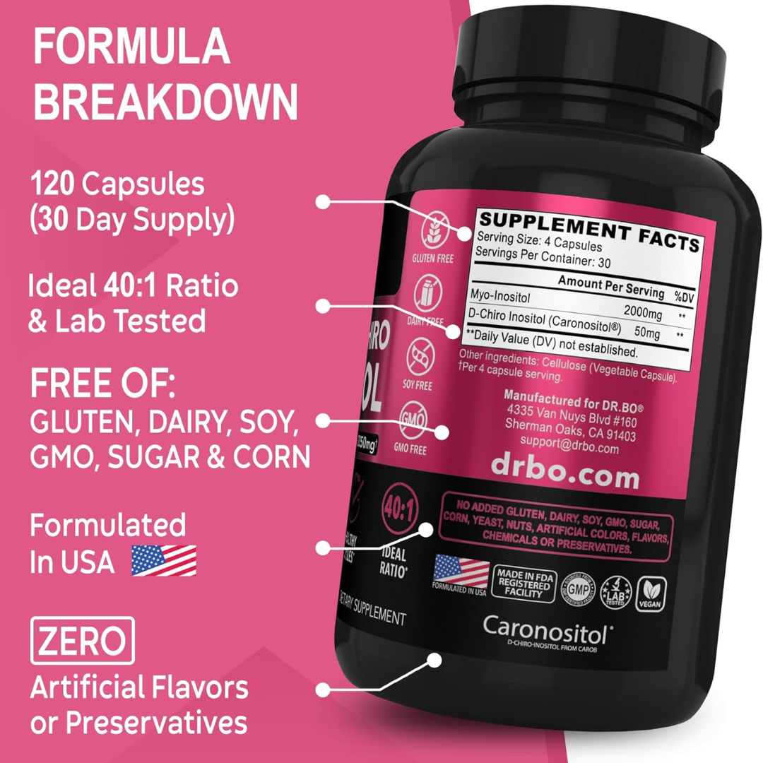 Picture of DR BO Myo-Inositol & D-Chiro Inositol - 120 Capsules