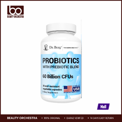 Picture of Dr. Berg Probiotic 60 Billion CFUs - Helps Ease Occasional Constipation, Diarrhea, Gas & Bloating 30 Probiotic Capsules
