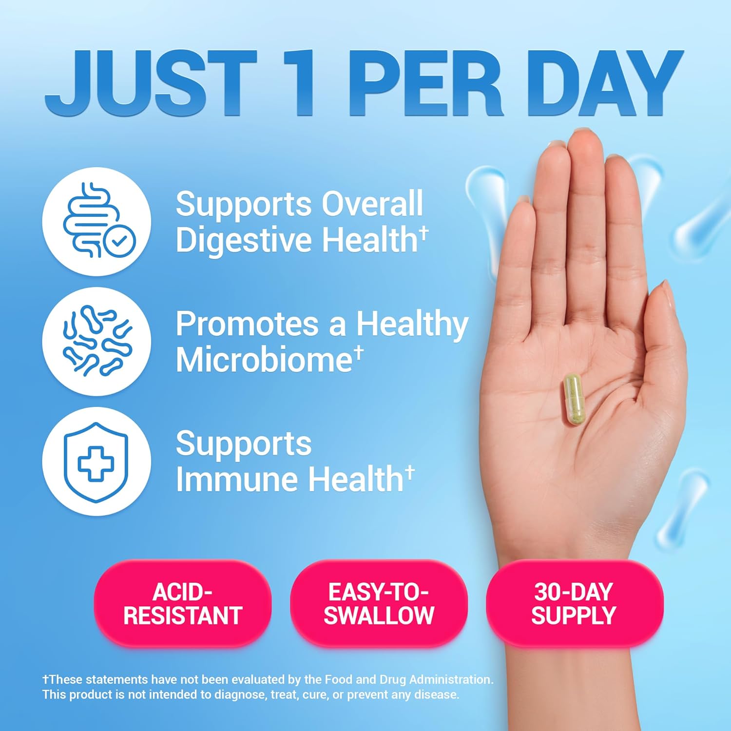 Picture of Dr. Berg Probiotic 60 Billion CFUs - Helps Ease Occasional Constipation, Diarrhea, Gas & Bloating 30 Probiotic Capsules