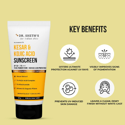 Picture of Dr. Sheth's Kesar & Kojic Acid Sunscreen - 50g