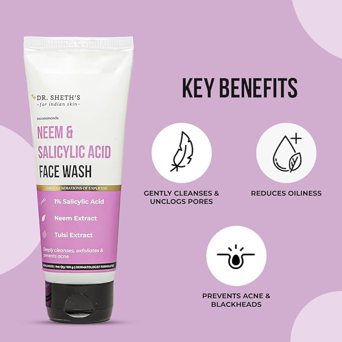 Picture of Dr. Sheth's Neem & Salicylic Acid Face Wash - 100g