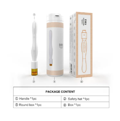 Picture of DRS Derma Stamp Derma roller System Efficient System For Anti -Ageing Skin Regeneration Skin Tighten & Collagen Stimulation Therapy | Not adjustable | 40 Needles