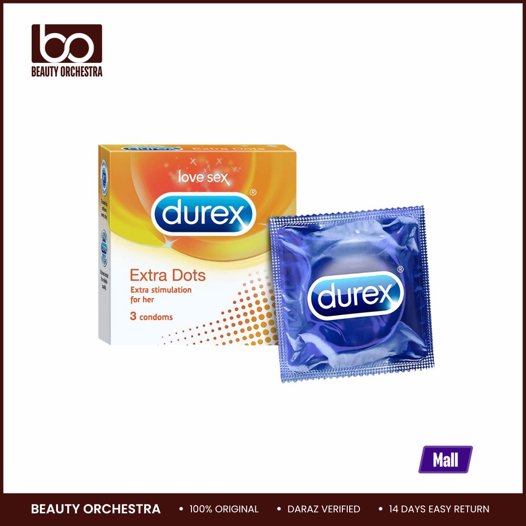 Picture of Durex Extra Dots Condoms - 3 Count Ribbed for Extra Stimulation