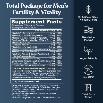 Picture of Eu Natural Conception For Him – Fertility Supplements for Men, Male Fertility Booster & Prenatal – 60 Veg Soft Capsules