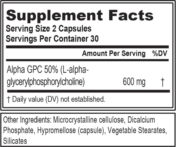 Picture of Evlution Nutrition (EVL) Alpha GPC 300mg 30servings