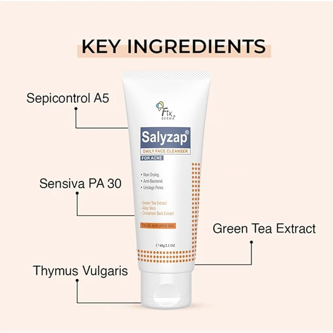 Picture of Fixderma Salyzap Daily Face Cleanser for Acne Prone Skin - 60g