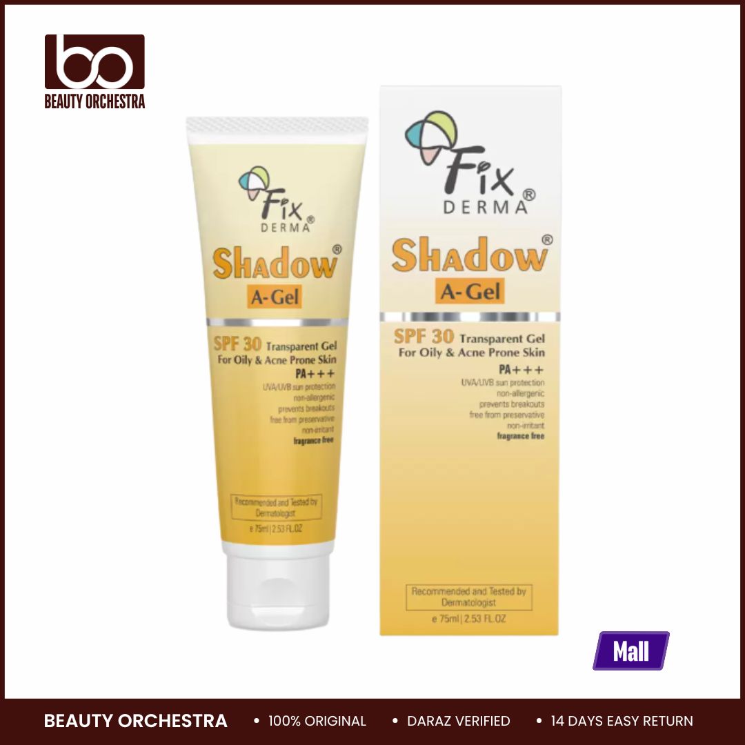 Picture of Fixderma Sunscreen - SPF 30 PA+++ Shadow A-Gel SPF 30 Sunscreen for Acne Prone Skin, Non-Greasy Sunscreen Gel - 75 g