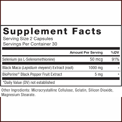 Picture of Force Factor Black Maca 1000mg - 60 Capsules