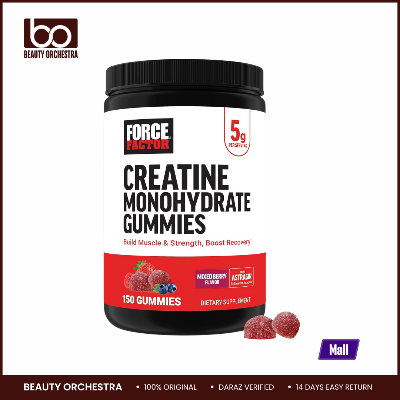 Picture of Force Factor Creatine Monohydrate Gummies, 5g Dose for Men & Women to Support Muscle, Strength, Recovery, Cognitive Health & Memory, Mixed Berry, 150 Gummies