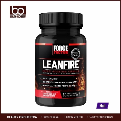 Picture of Force Factor LeanFire Pre Workout Energy Pills with Green Tea Extract and Caffeine to Increase Energy Build Lean Muscle Black 30 Count
