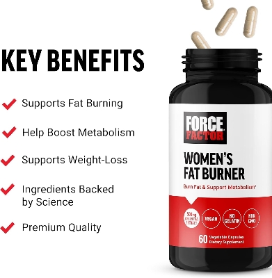 Picture of FORCE FACTOR Women’s Fat Burner, Metabolism Booster and Weight-Loss Supplement Support Green Tea Fat Burner Weight-Loss Pills to Help with Energy Diet