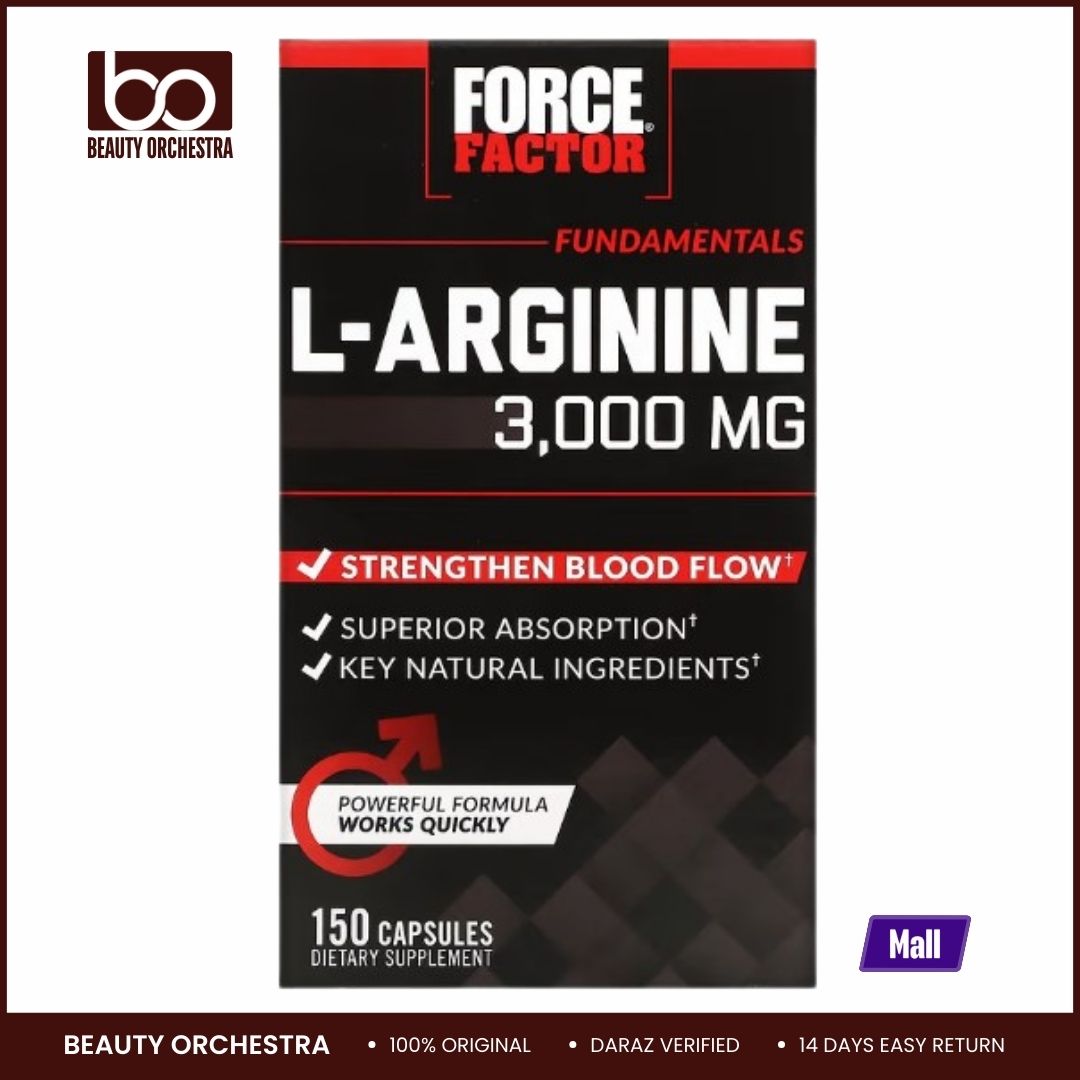 Picture of Force Factor, L-Arginine, 3,000 mg, 150 Capsules (600 mg per Capsule)