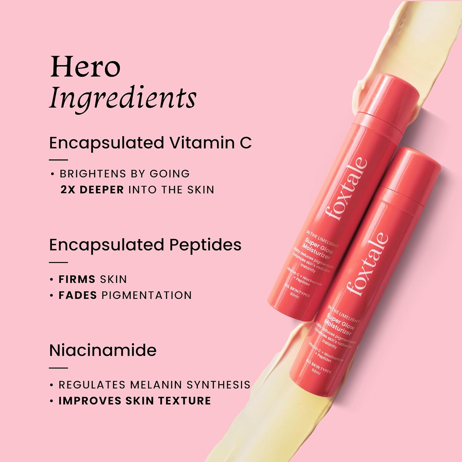 Picture of Foxtale Super Glow Moisturizer with Vitamin C Niacinamide & Peptides For All Skin Types - 50ml