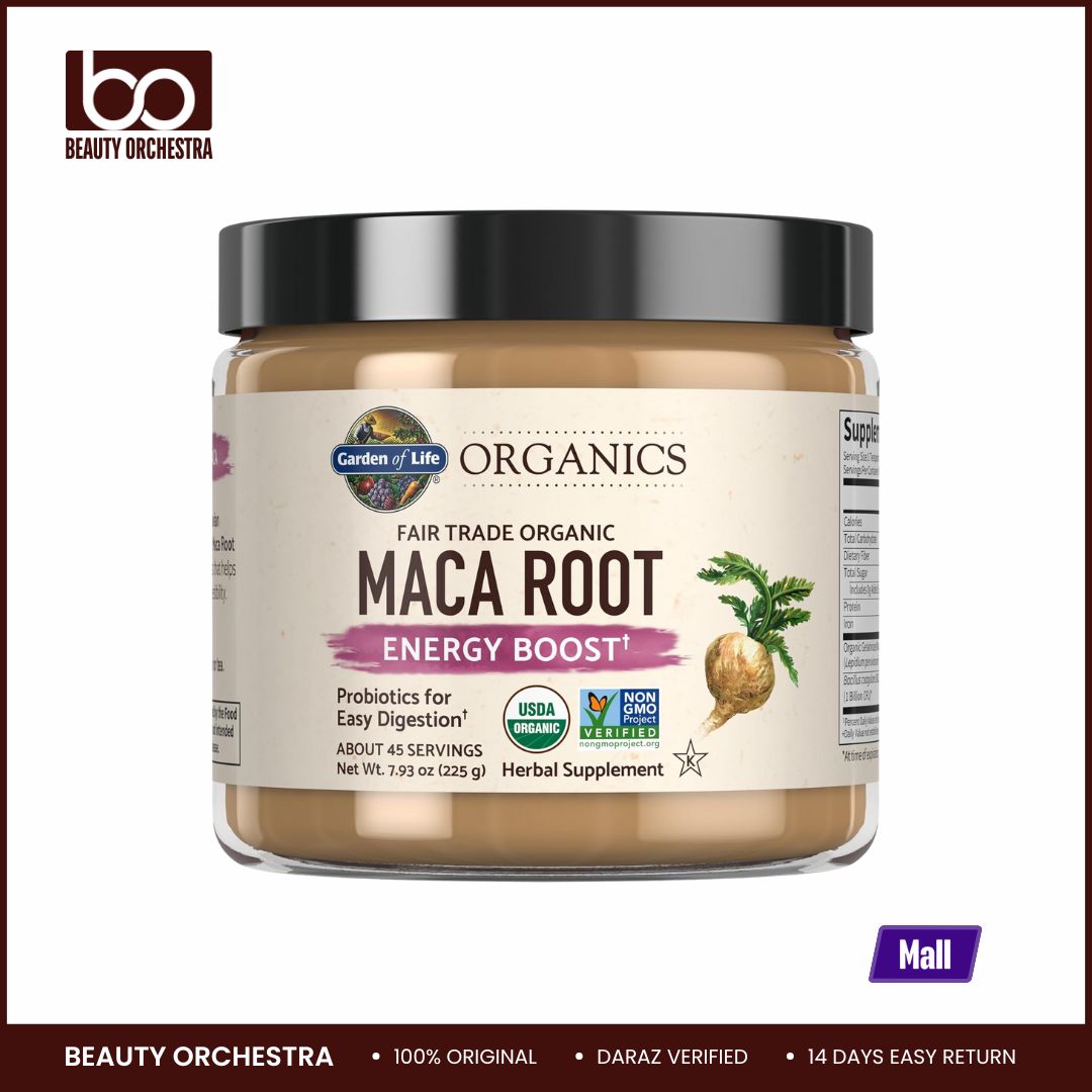 Picture of Garden of Life Maca Powder, Maca Root Energy Booster, Probiotics for easy digestion, Organics Gelatinized Peruvian Maca Root Energy Boost 7.93 oz 225 g (USA)