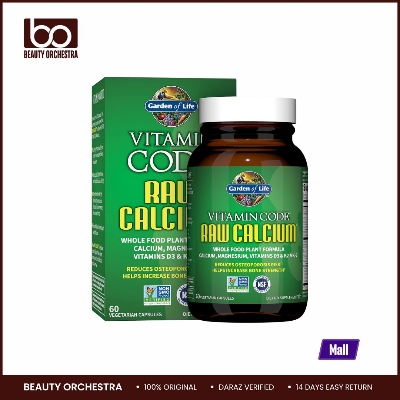 Picture of Garden of Life Raw Calcium Supplement for Women and Men - Vitamin Code Made from Whole Foods with Magnesium K2 Vitamin D3 and Vitamin C Plus Probiotics for Digestion 60 Capsules
