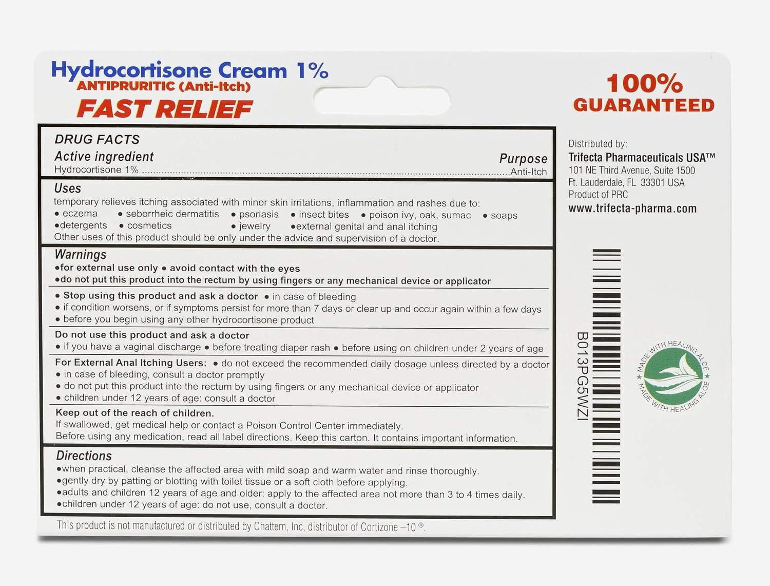 Picture of Globe Hydrocortisone Maximum Strength Cream 1% with Aloe USP 1oz - 28.4g