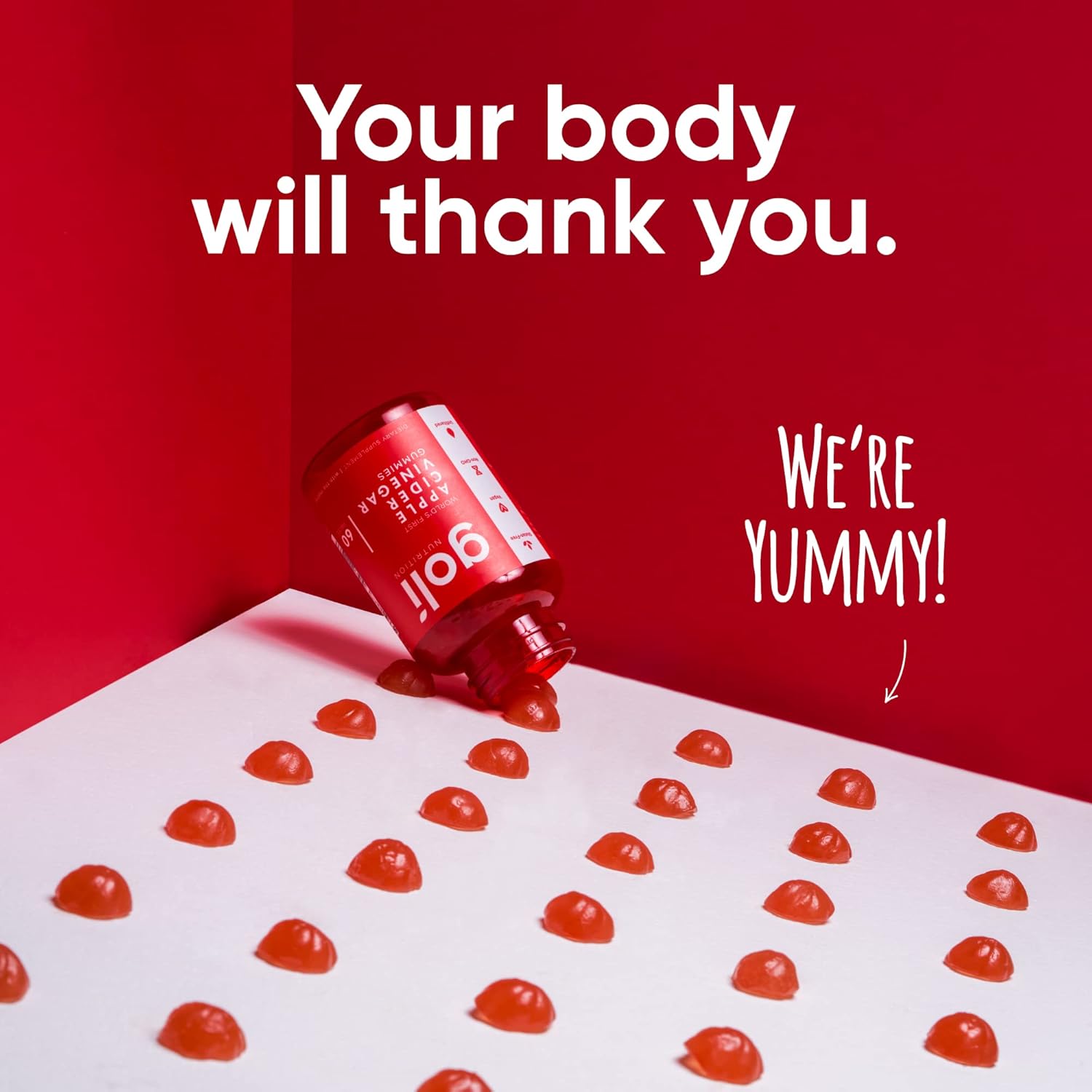 Picture of Goli Apple Cider Vinegar Gummy Vitamins - 60 Count - Vitamin B12