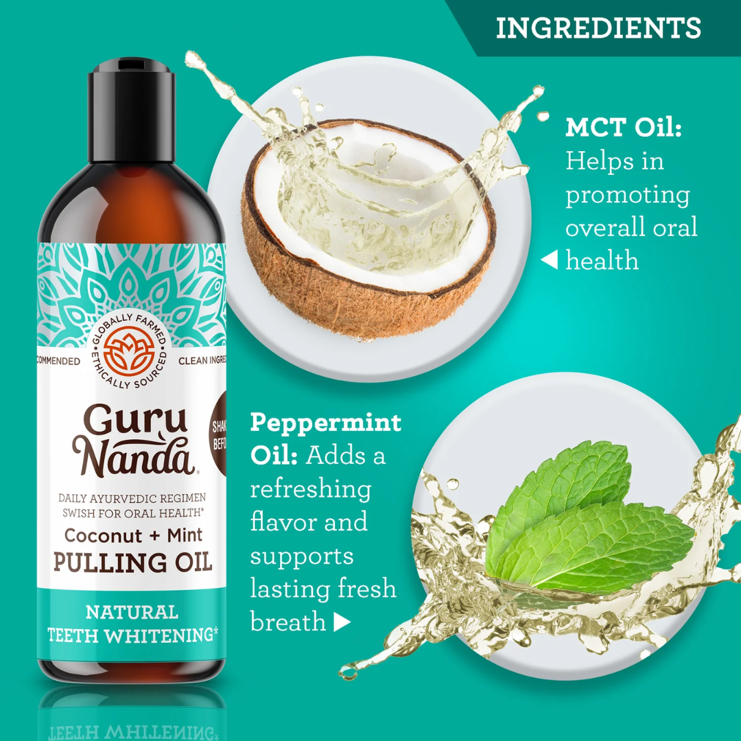 Picture of GuruNanda Coconut Oil Pulling, Fresh Breath & Whitening Mouthwash 237ML (Guru Nanda Oil Pulling Mouth Wash - USA)