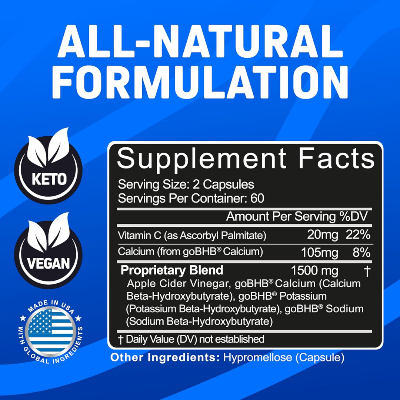 Picture of Herbtonics Apple Cider Vinegar + Keto - 120 Veg Capsules